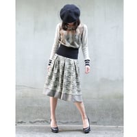 配色バルーンスカート　184S091　B.ブラック系