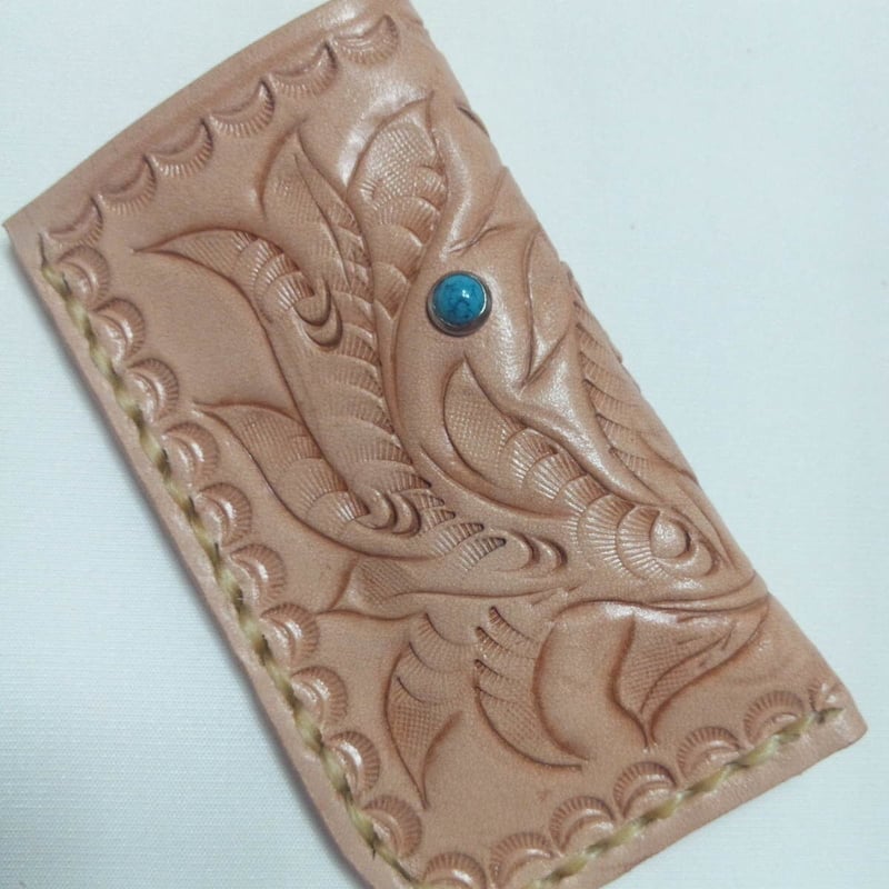 両面カービングライターケース | ハンドメイド レザークラフト -Kei