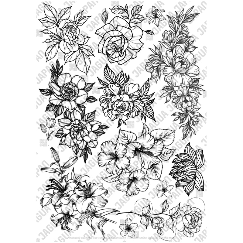 デザイン転写紙3,4,5,6【花セット】4P | JAGUA JAPAN｜(株) 栗清デザイン