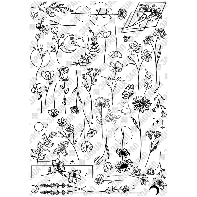 デザイン転写紙16,17【シンプル花セット】2P | JAGUA JAPAN