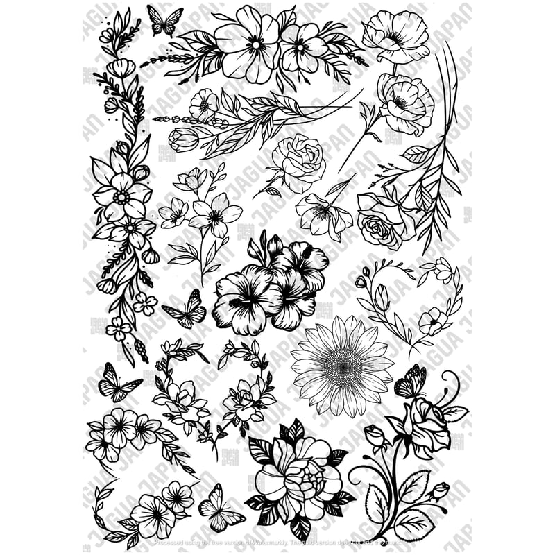 デザイン転写紙3,4,5,6【花セット】4P | JAGUA JAPAN｜(株) 栗清デザイン