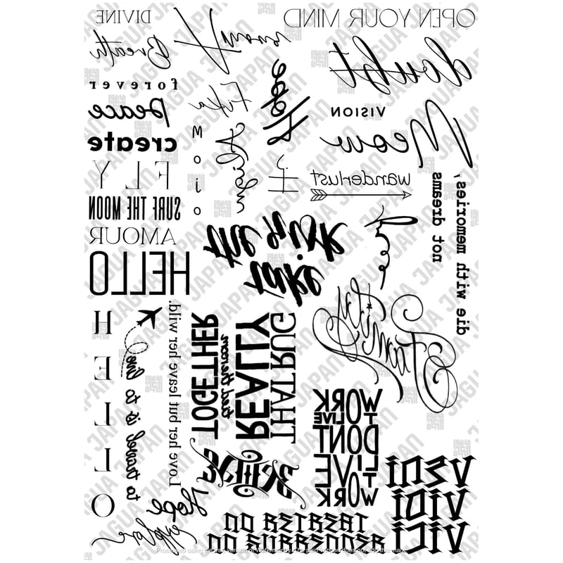 デザイン転写紙【28_レタリング3】難易度3 | JAGUA JAPAN｜(株) 栗清