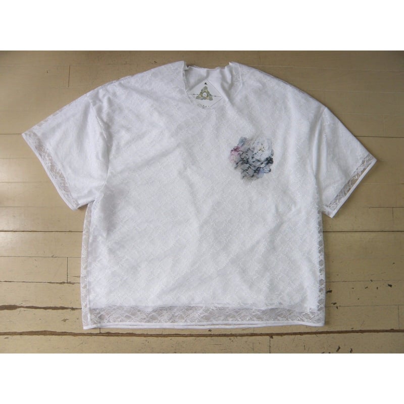 BALMUNG レース重ねプリントビッグTシャツ（白） | freestylefree