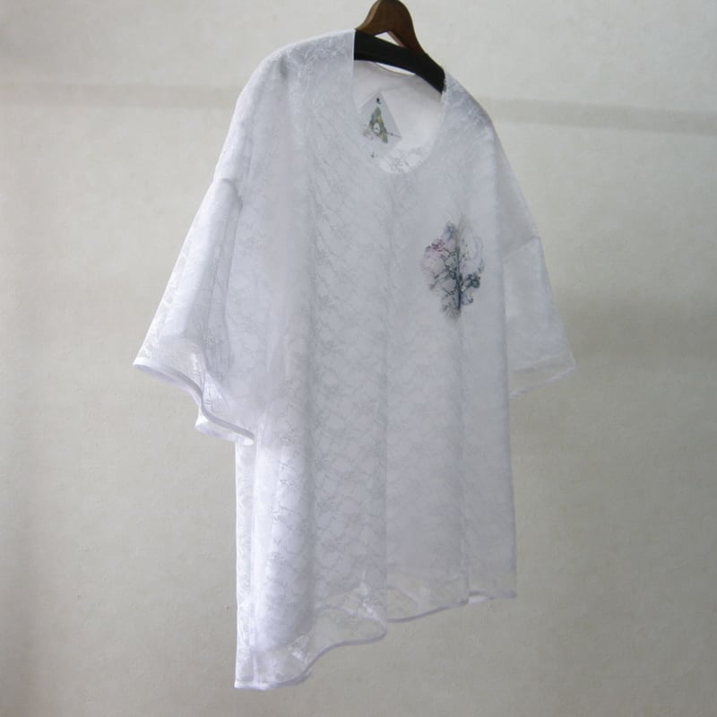 BALMUNG レース重ねプリントビッグTシャツ（白） | freestylefree
