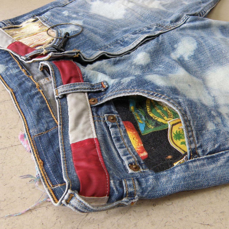 gilet リメイクブルゾン　一部追記 gilet リメイクデニムショートパンツ 1点もの | freestylefree