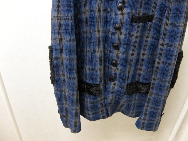 DIET BUTCHER SLIM SKIN ウールチェックジャケット(ブルー) | free