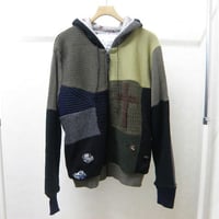 gilet パッチワークパーカー