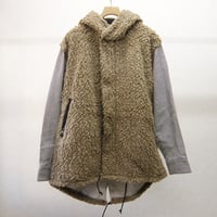 gilet　袖ヒッコリーもこもこコート