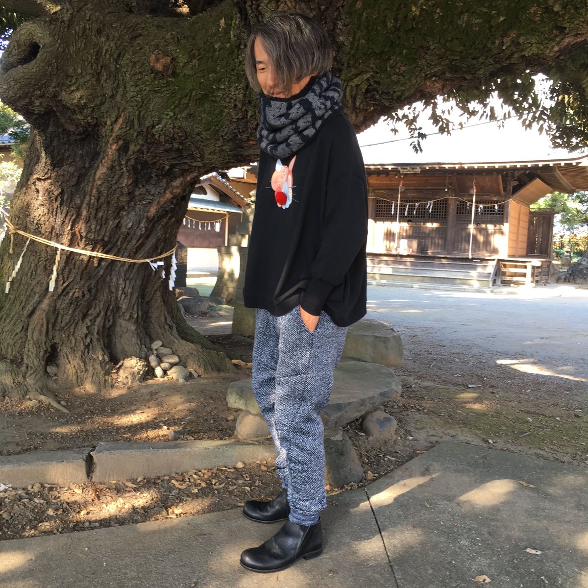 sneeuw フロッタージュJQネックウォーマー（navy） | freestylefree