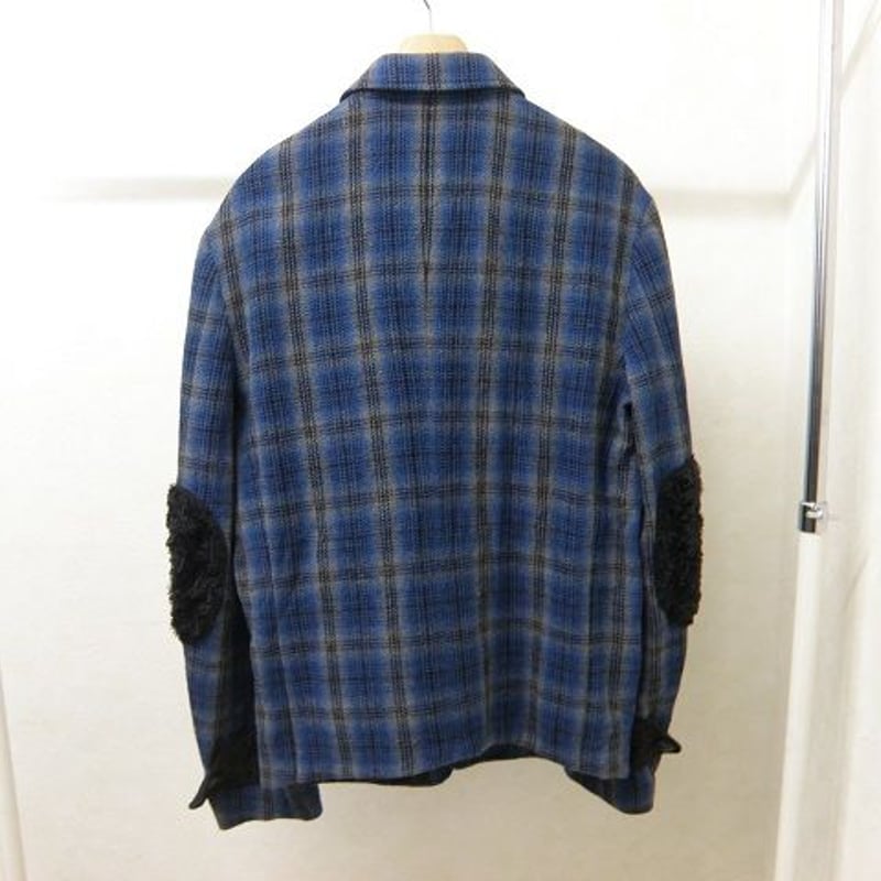 DIET BUTCHER SLIM SKIN ウールチェックジャケット(ブルー DIET BUTCHER SLIM SKIN ウールチェックジャケット(ブルー