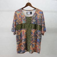 TATARImokke　総柄切替Ｔシャツ