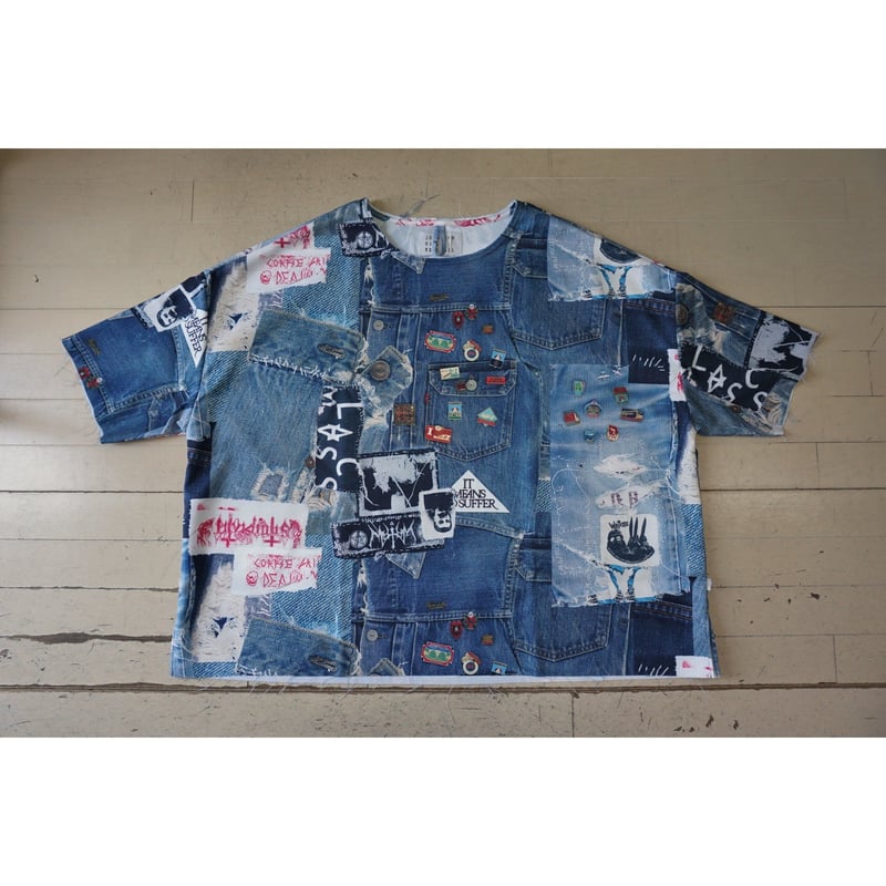 JUVENILE HALL ROLLCALL ビッグTシャツ(カスタマイズドデニム JUVENILE HALL ROLLCALL ビッグTシャツ(カスタマイズドデニム