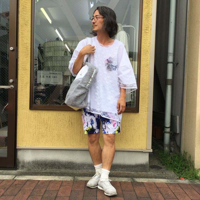 BALMUNG レース重ねプリントビッグTシャツ（白） | freestylefree