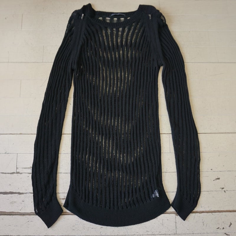 DRESSEDUNDRESSED MULTI ZIP SHREDDED KNIT TOPS |