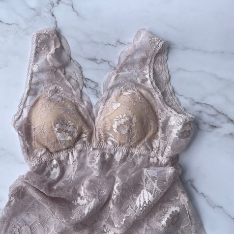 Protea All Lace Bra Camisole（パッド込み）｜Pink