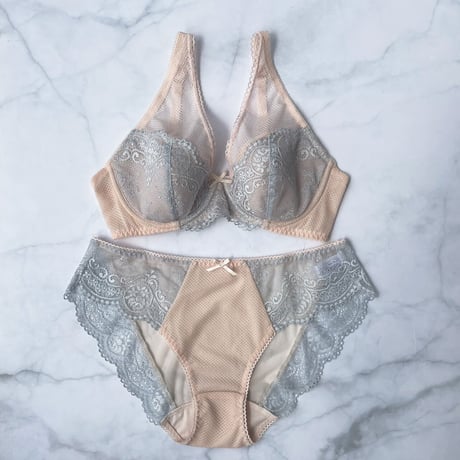 Floral Pink×Blue Lace Bikini