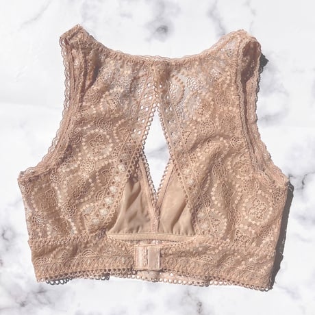 Moroccan Back Style Long Bralette（パッド込み）｜Pink Brown