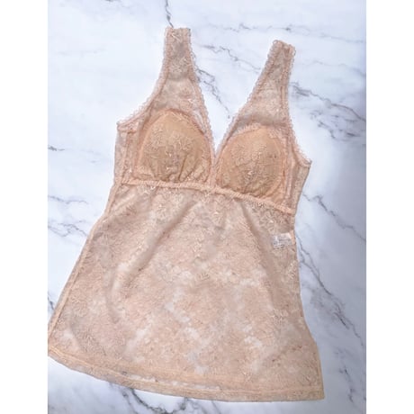 Viola All Lace BraCamisole（パッド込み）｜Nude Pink