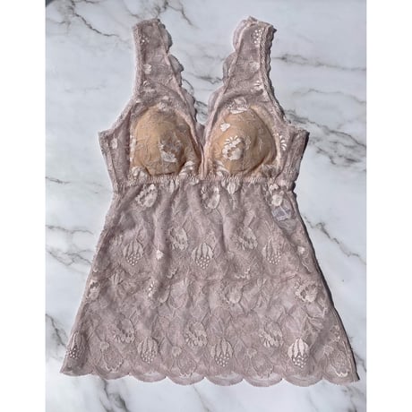 Protea All Lace Bra Camisole（パッド込み）｜Pink