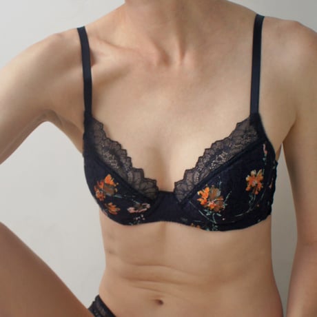 Night Garden Underwire Bra｜Navy