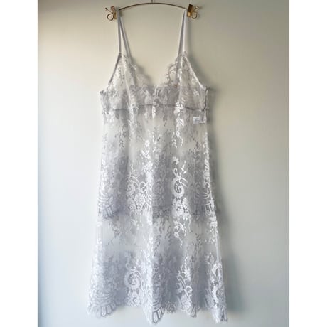 Flower Paisley Long Camisole｜Ice Gray