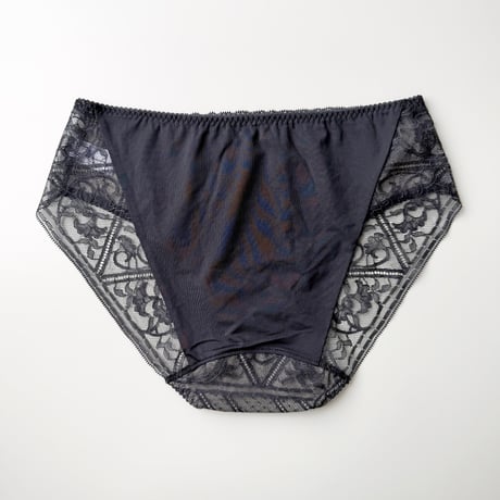 Amary High Waist Bikini｜Charcoal (Pink lining)
