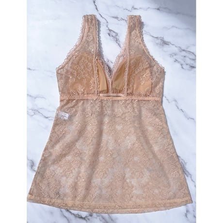 Viola All Lace BraCamisole（パッド込み）｜Nude Pink
