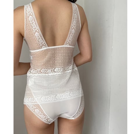 Freesia All Lace Bra Camisole（パッド込み）｜White