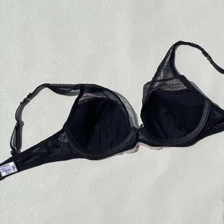 Floral Plunge Underwire Bra｜Black