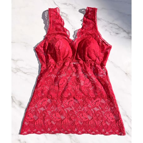 Protea All Lace Bra Camisole（パッド込み）｜Berry