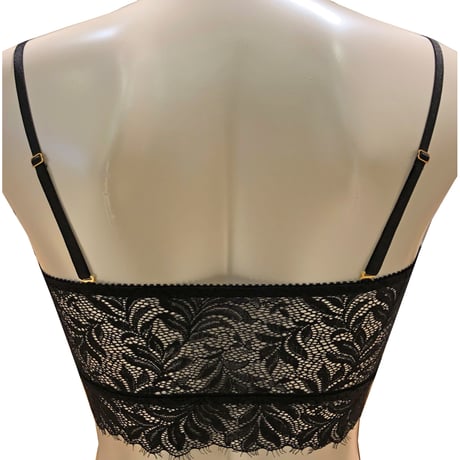Bandeau Leaf Bra（パッド込み）｜Black