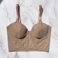 Dot Strapless Bra Beige