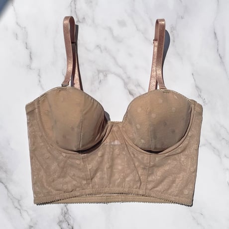 Dot Strapless Bra｜Beige