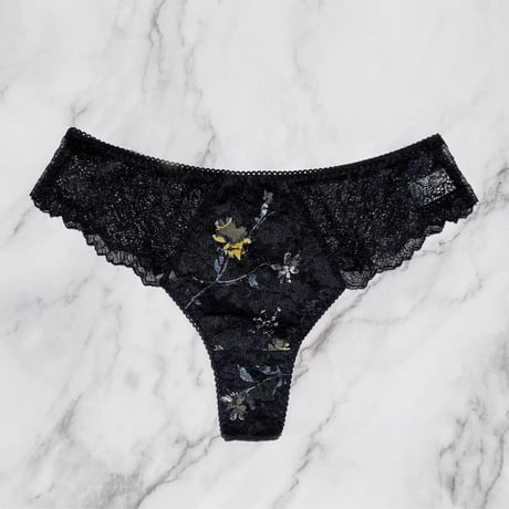 Night Garden Thong｜Black