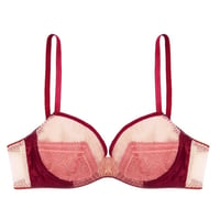Bicolor Silk Underwire Bra｜Wine Red