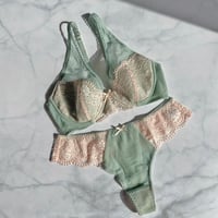 Floral Underwire Bra｜Mint Green