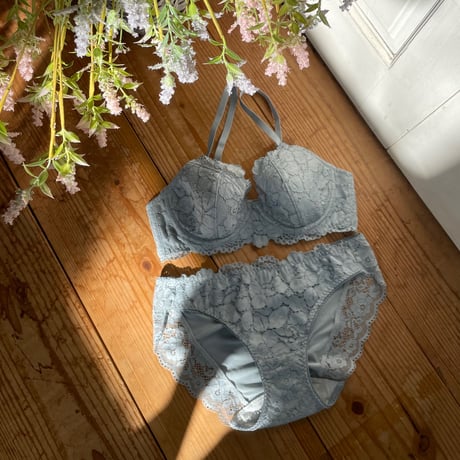 Peony Underwire Bra｜Blue