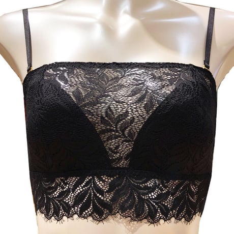 Bandeau Leaf Bra（パッド込み）｜Black
