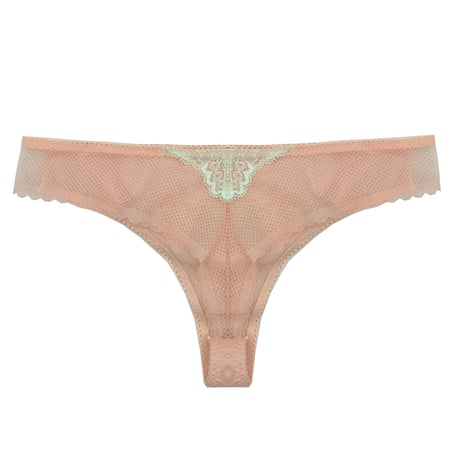 Daisy Peach × Muscat Mesh Thong