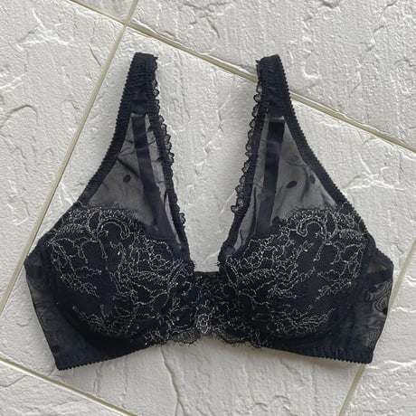 Polka Dot Underwire Bra｜Black