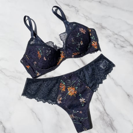 Night Garden Underwire Bra｜Navy