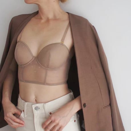 Dot Strapless Bra｜Beige