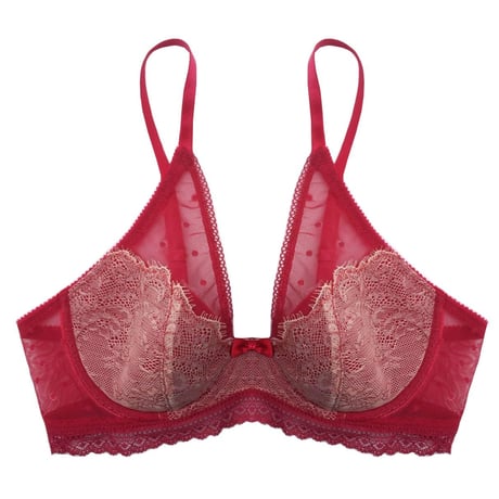 Polka Dot Underwire Bra｜Berry
