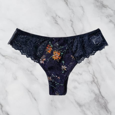 Night Garden Thong｜Navy