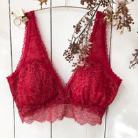 Polka Dot Bralette (パッド込み）｜Berry Red