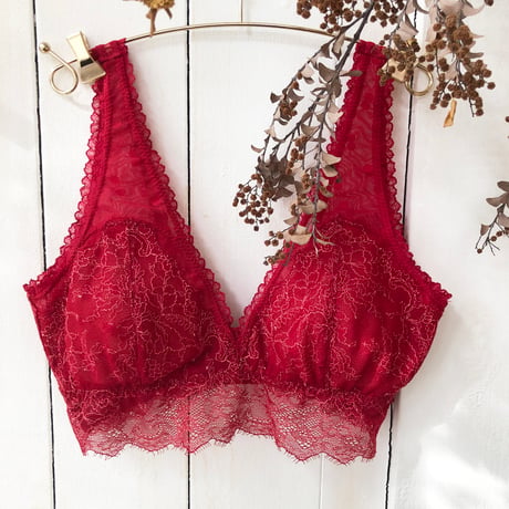 Polka Dot Bralette (パッド込み）｜Berry Red