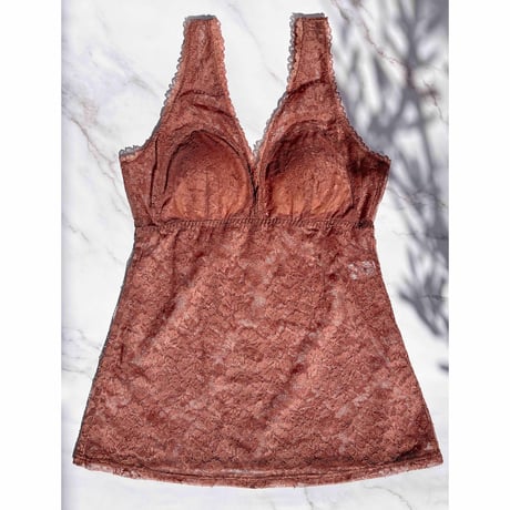 Viola All Lace BraCamisole（パッド込み）｜Brown