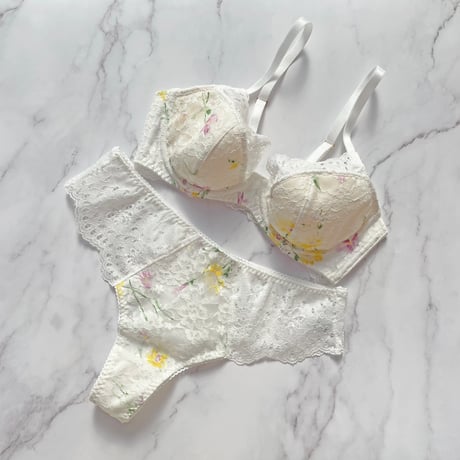 Flower Garden Underwire Bra｜White