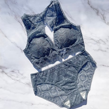 Moroccan Bralette（パッド込み）｜Blue Gray