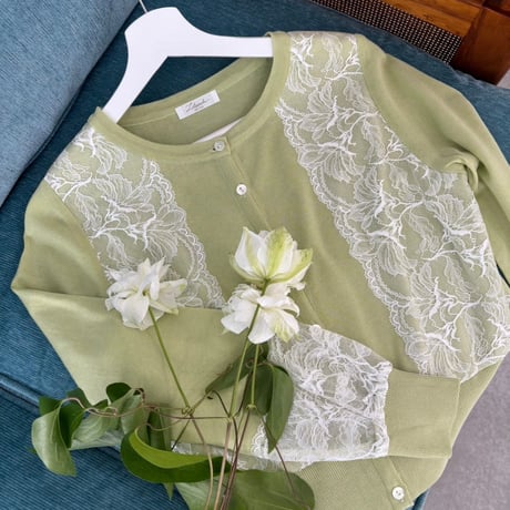 Lila Honey Knit Cardigan Lime Green